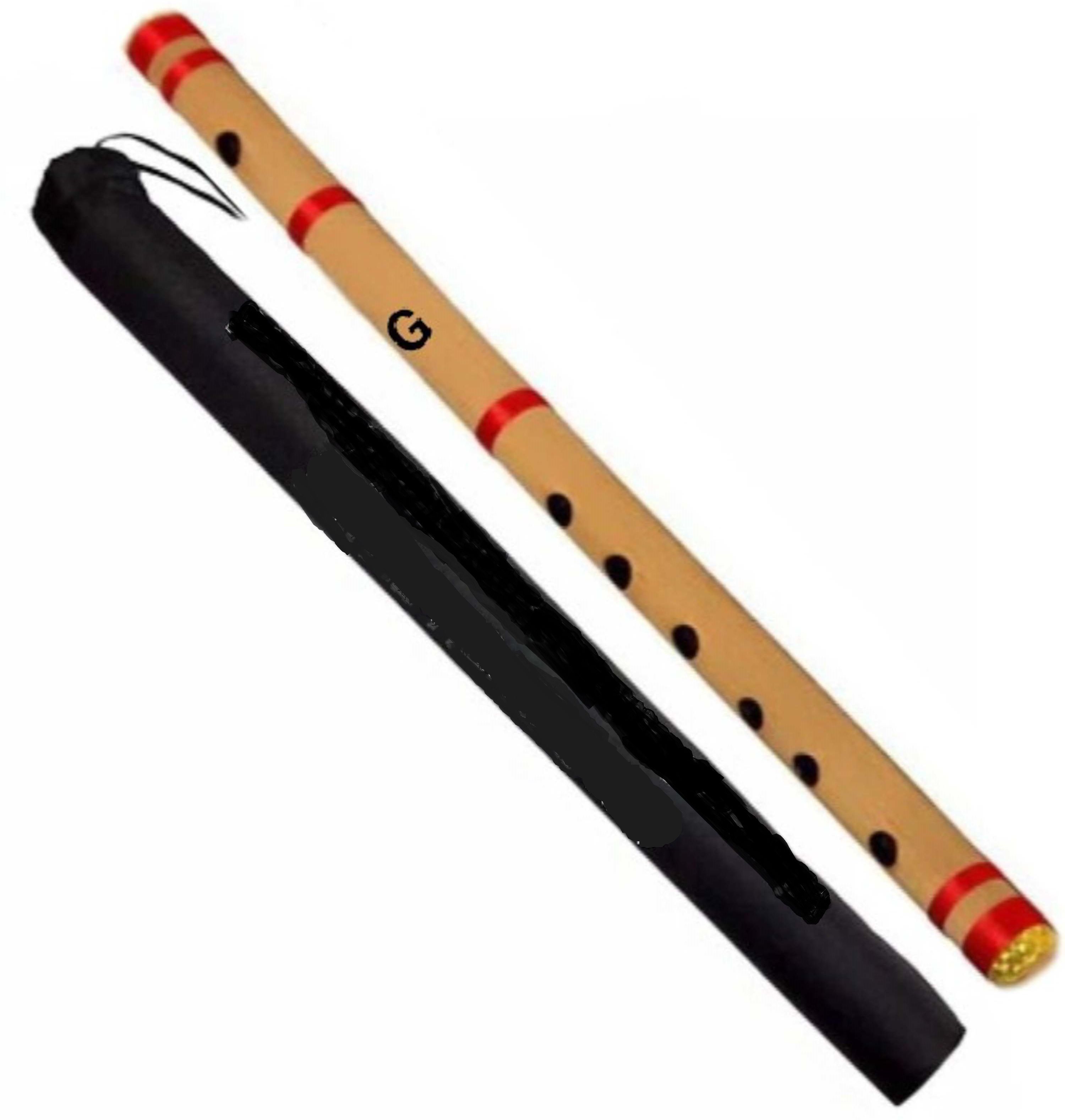 Flute G Scale Middle Size Bamboo Flute (Bansuri) 17 inch With Carry Bag Bamboo Flute-image-34