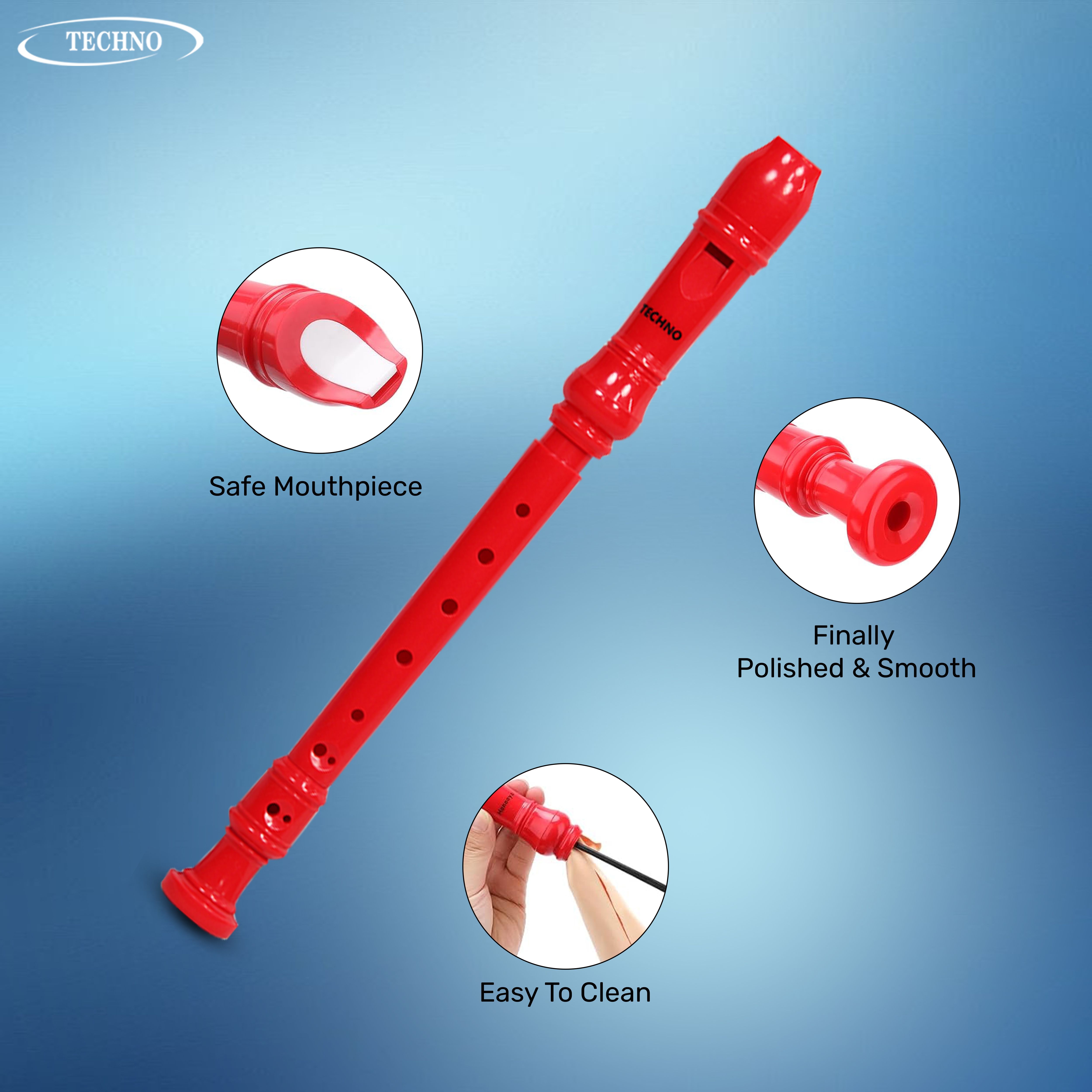 ABS Recorder – C Scale Soprano Flute for Kids, Beginners & Music Classes Polyresin Flute-image-15