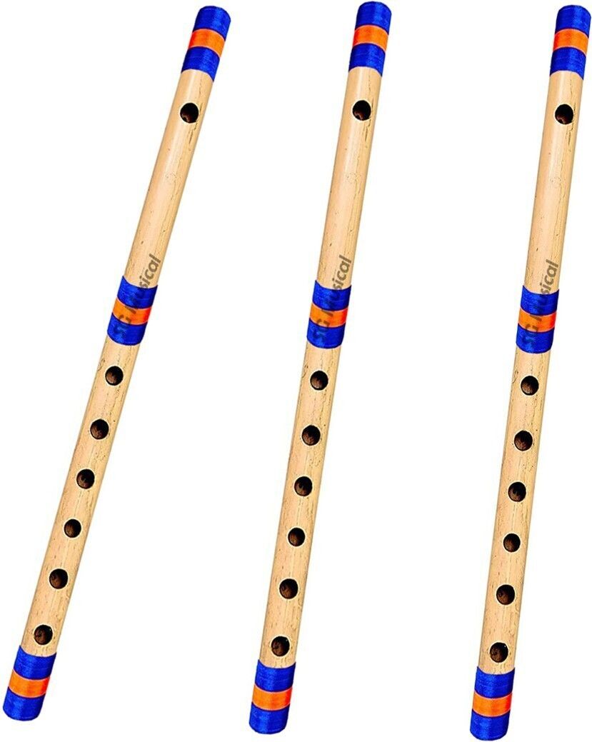 SGM-F4 Combo of 3 Bansuri Natural A, ,B & C Scale Bamboo Flute-image-33