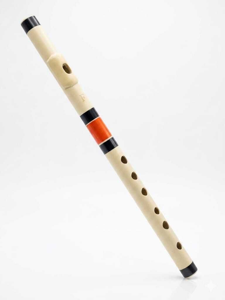 13 Inch F# PVC Fiber Bansuri Flute Natural Middle Octave Right Hand Beige Color PVC, Fiber Flute-image-29