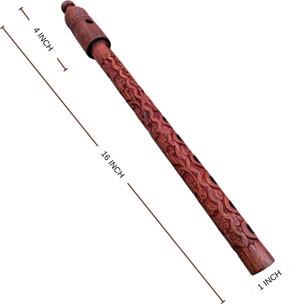 lakrikala LAKRIKALA’S Wood Flute with Attached Mouthpiece Head Joint by Saharanpur Crafts Wooden Flute-picture-35