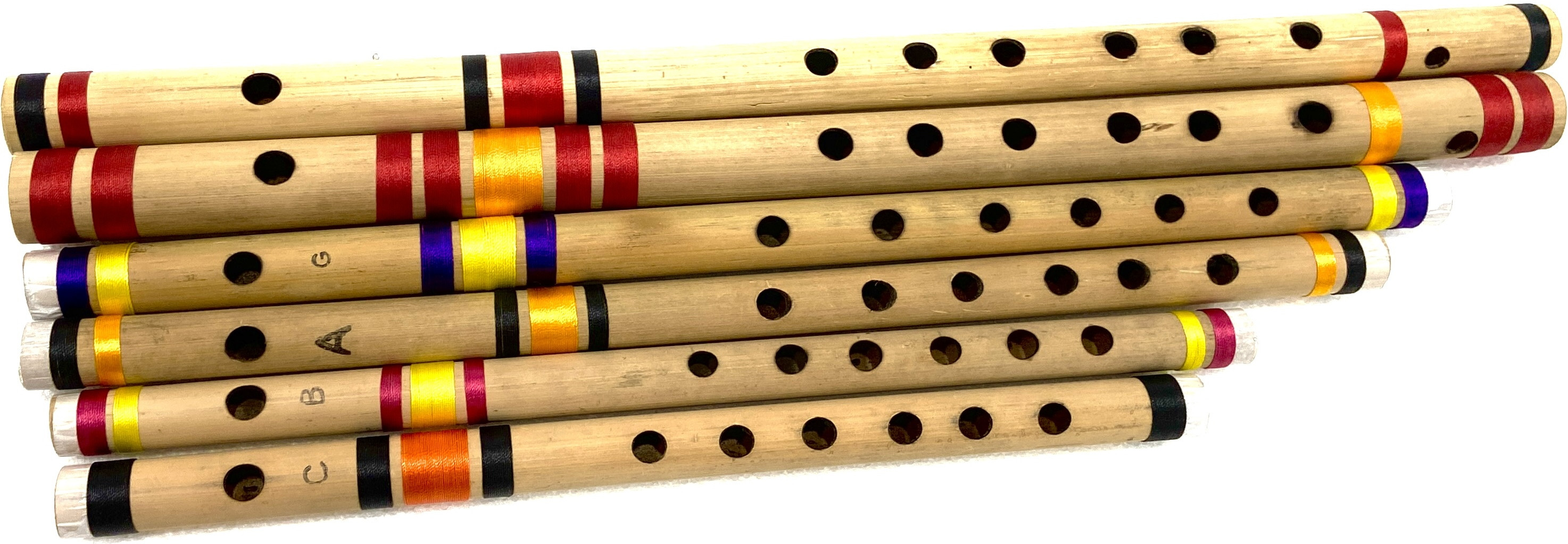 khalsa musical SIX SET G Sharp C Sharp G+C+A+B SCALE BEST QUALITY Bamboo Flute image 1