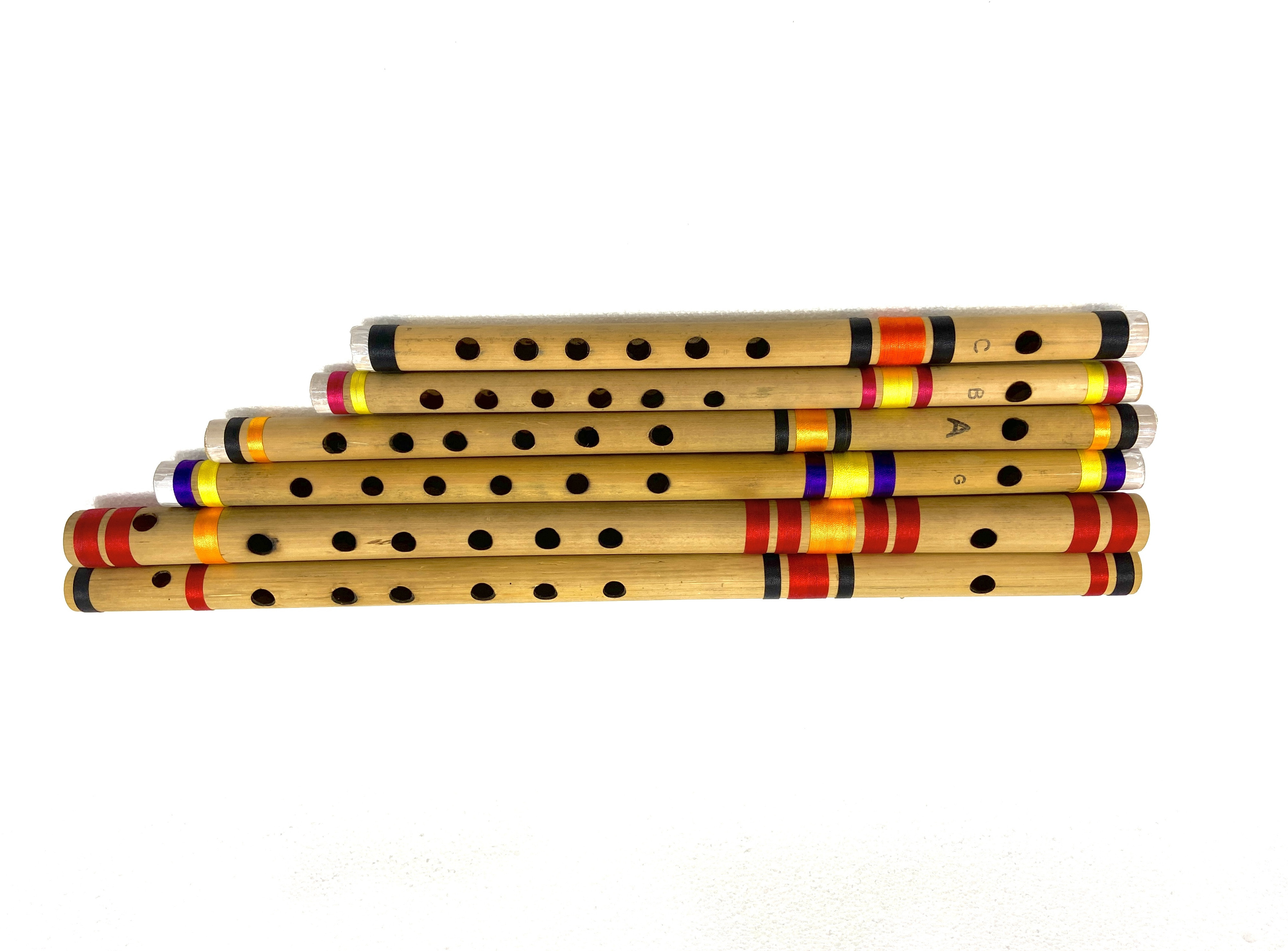 maga mart Natural SIX PCS SET G SHARP + C SHARP + G SCALE + A SCALE C SCALE B SCALE Bamboo Flute image 1