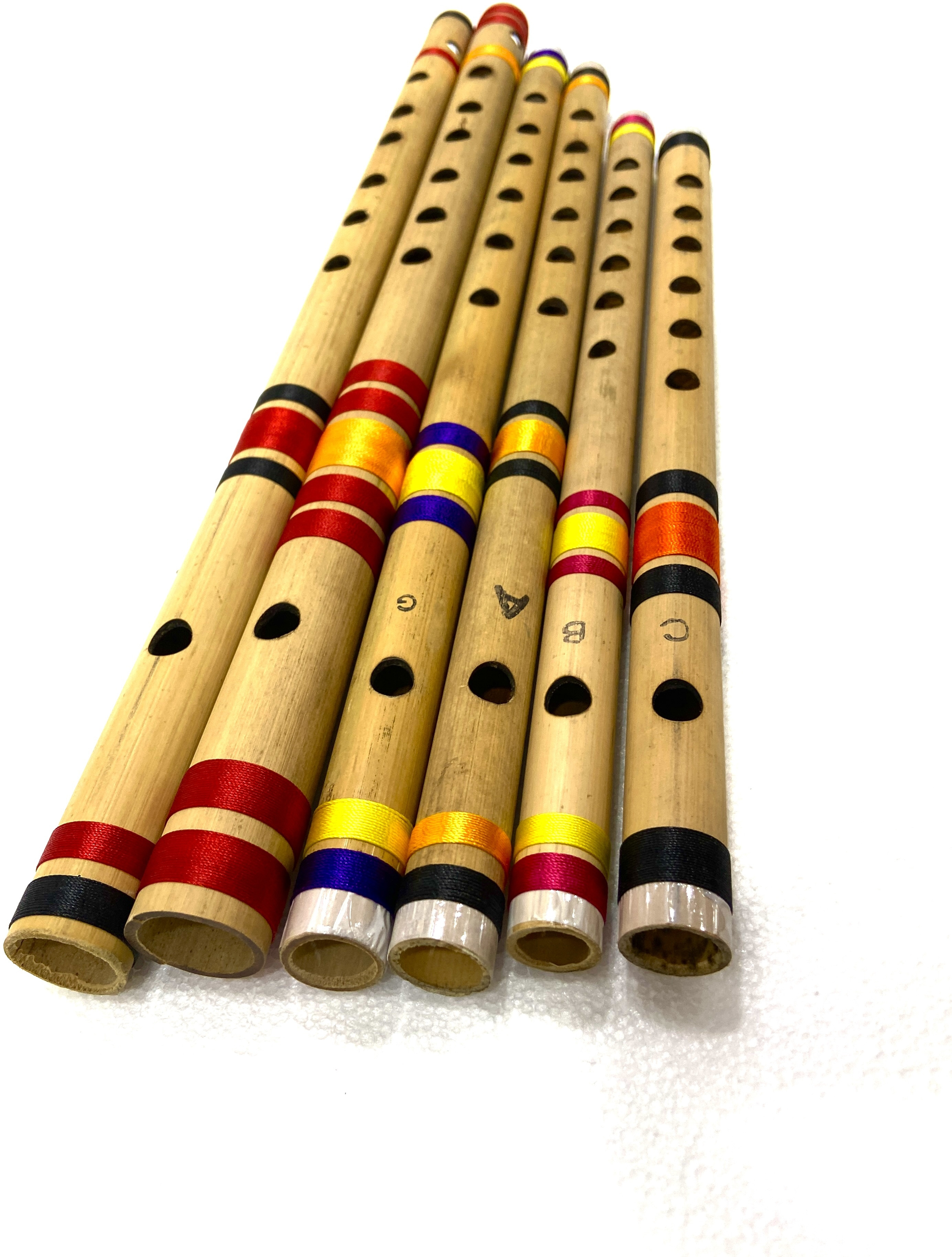 khalsa musical SIX SET G Sharp C Sharp G+C+A+B SCALE BEST QUALITY SET Bamboo Flute image 1