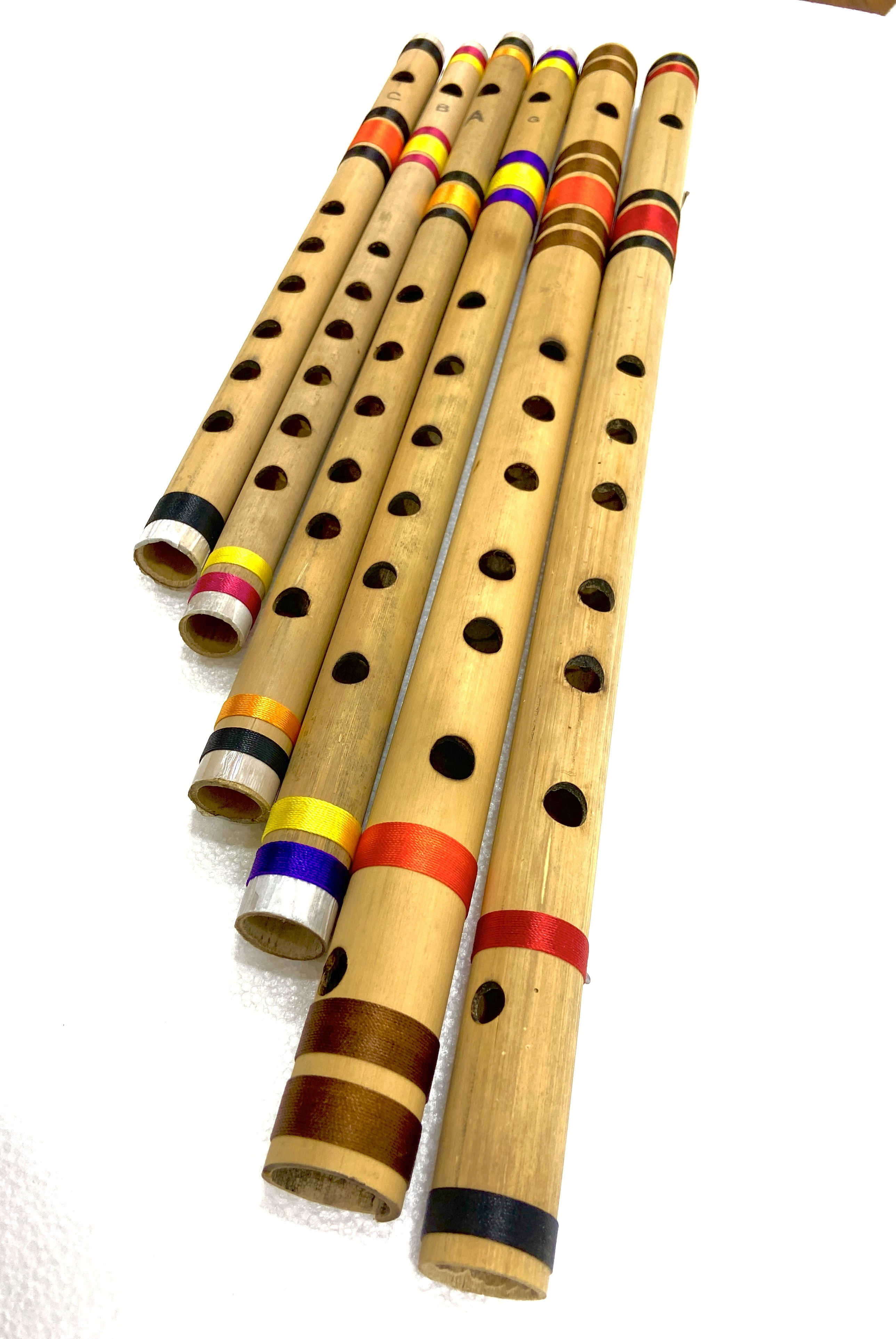 maga mart G Sharp C Sharp C Scale A Scale G Scale B Scale Bansuri Six Pcs Set Bamboo Flute image 1