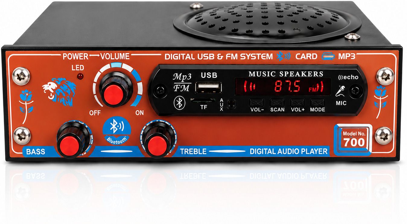 ain Sound Machine Speaker FM Radio with USB, Bluetooth & Built-in Speaker for Home 80 W AV Power Amplifier-picture-46