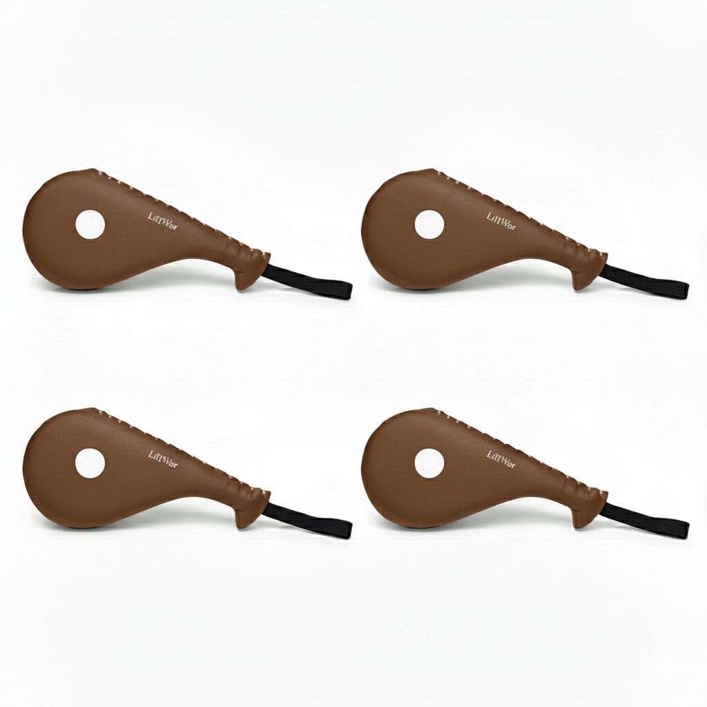 liftwar Taekwondo Single Kick Pad Pack of 4 Brown Kicking Shield-picture-26