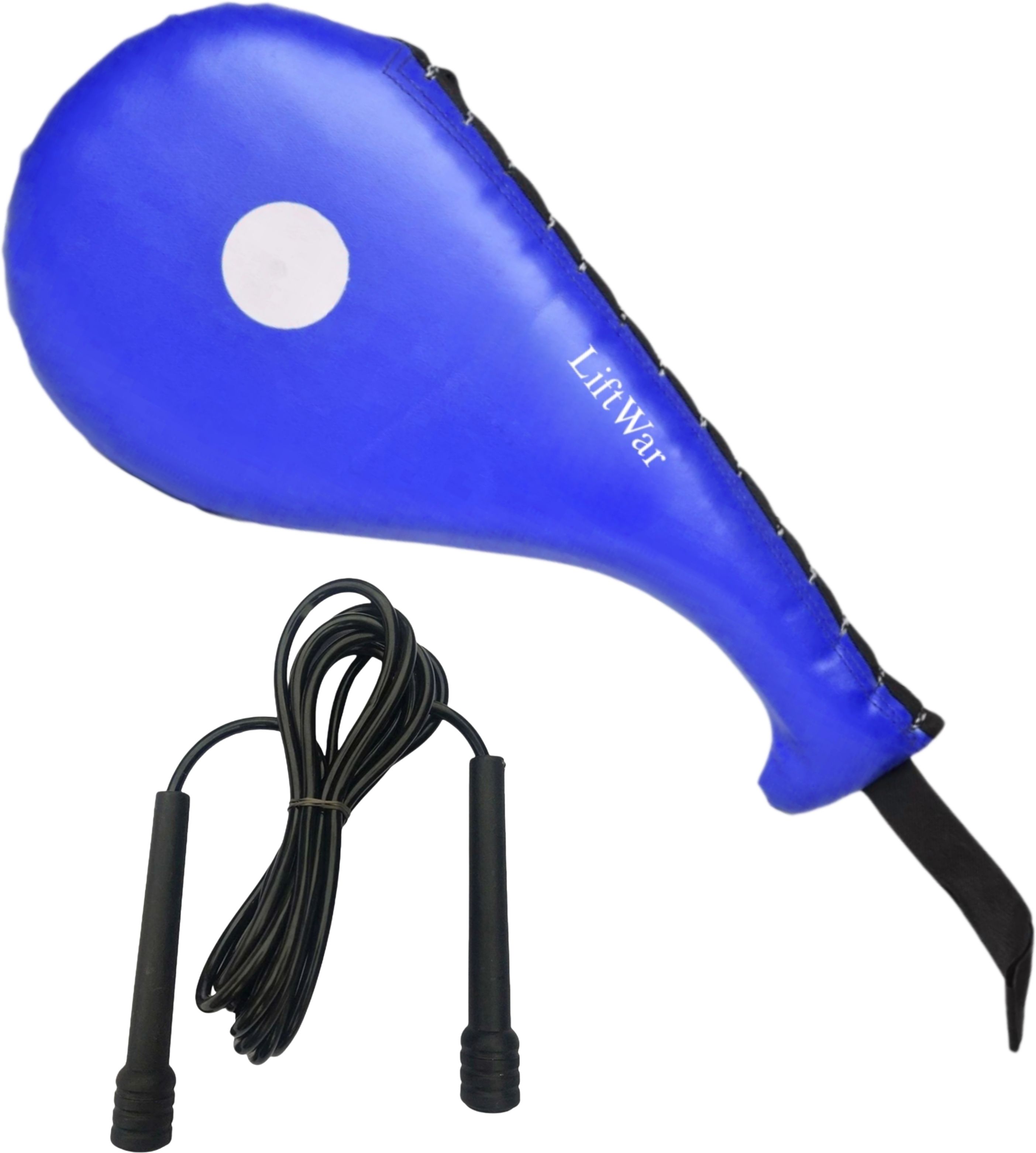 Taekwondo kick pad blue with skipping ropes Kicking Shield-image-1