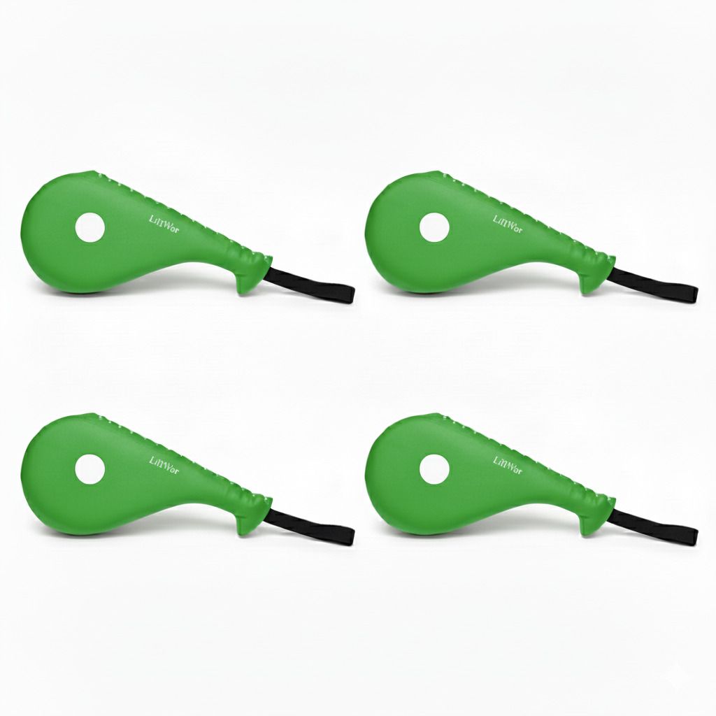 liftwar Taekwondo Single Kick Pad Pack of 4 Green Kicking Shield-picture-27