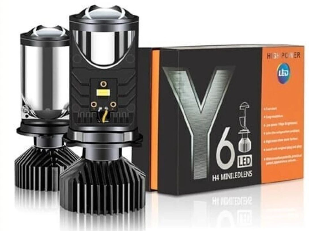 Y6 H4 Mini LED Lens Headlight Bulb Set for Motorcycle & Scooter Fog Lamp Motorbike, Car, Truck, Van LED (12 V, 120 W)-image-6