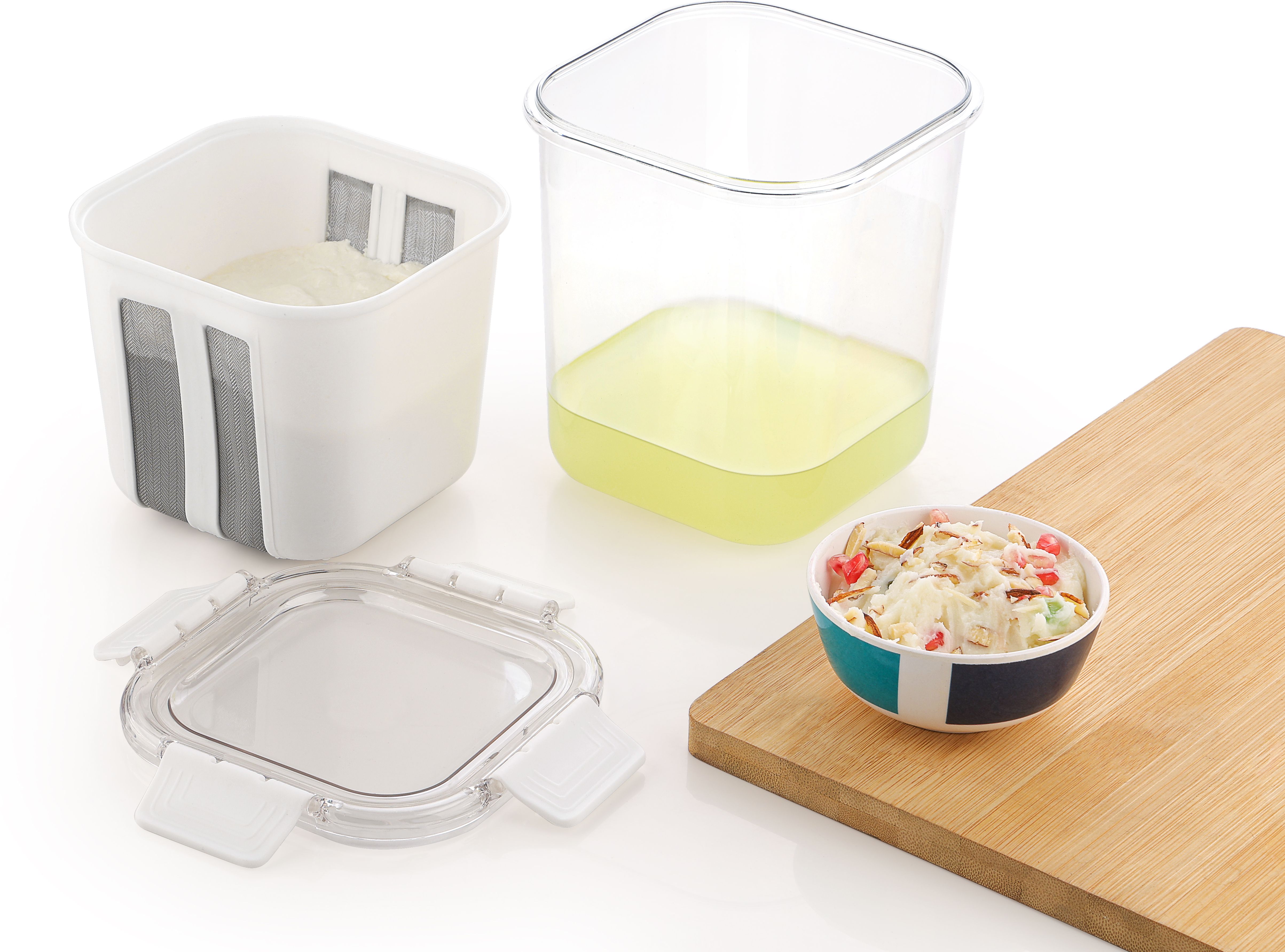gaxquly Greek Yogurt Filter Hung Curd Maker 1800ml with Fine Mesh Strainer for Cheese Yogurt Maker-picture-28