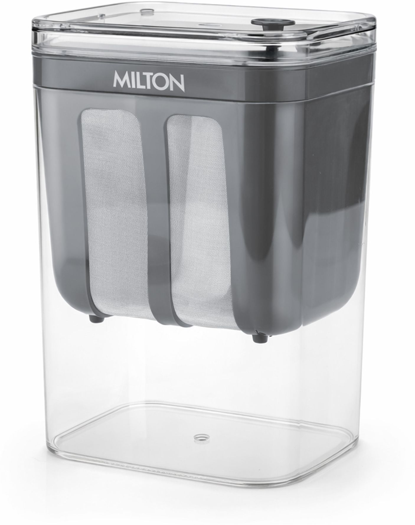 milton 2 in 1 Greek Yogurt & Hung Curd Maker with Strainer & Lid | 1100ml | Grey Yogurt Maker-picture-6