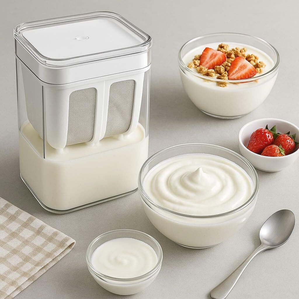 apsara kitchenware Yogurt & Curd Maker - 1100ml Mesh Strainer with Lid Yogurt Filter for Thick Curd Yogurt Maker-picture-11