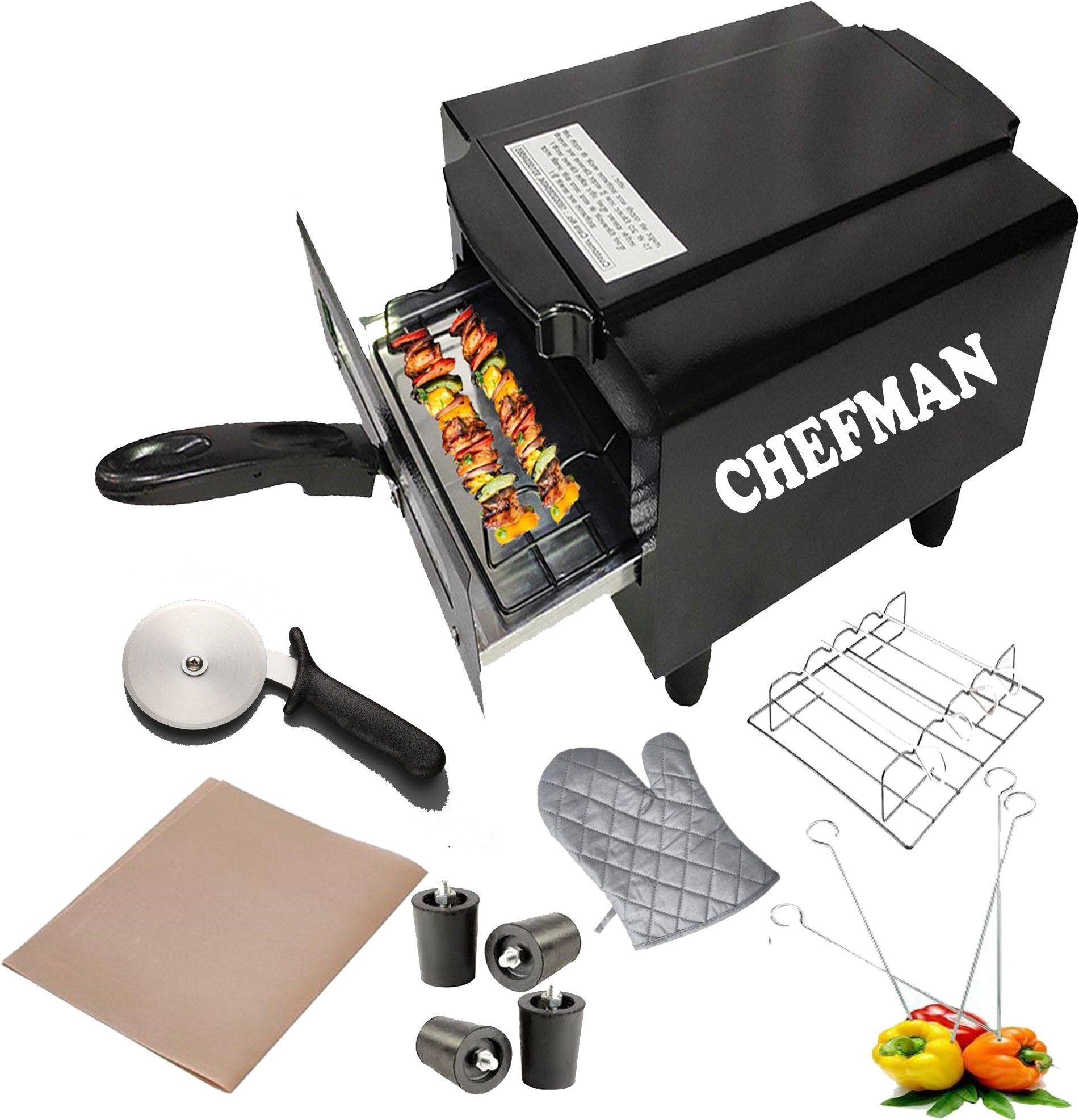 chefman Home & Kitchen Pizza Maker & Food Warmer Electric tandoor - 1500W (Black) Electric Tandoor-picture-31