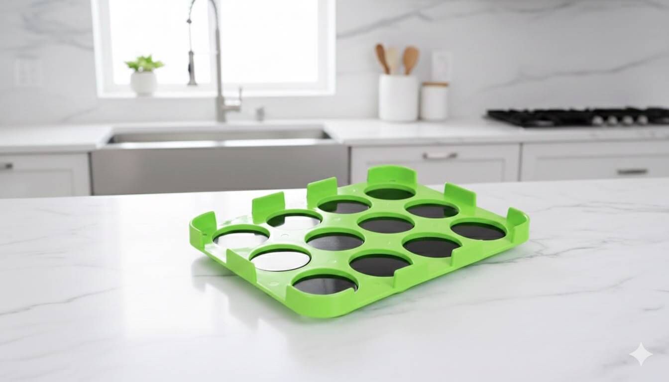 noventa Patty Maker Mould, Green, 12-Cavity Tray Roti/Khakhra Maker-picture-42