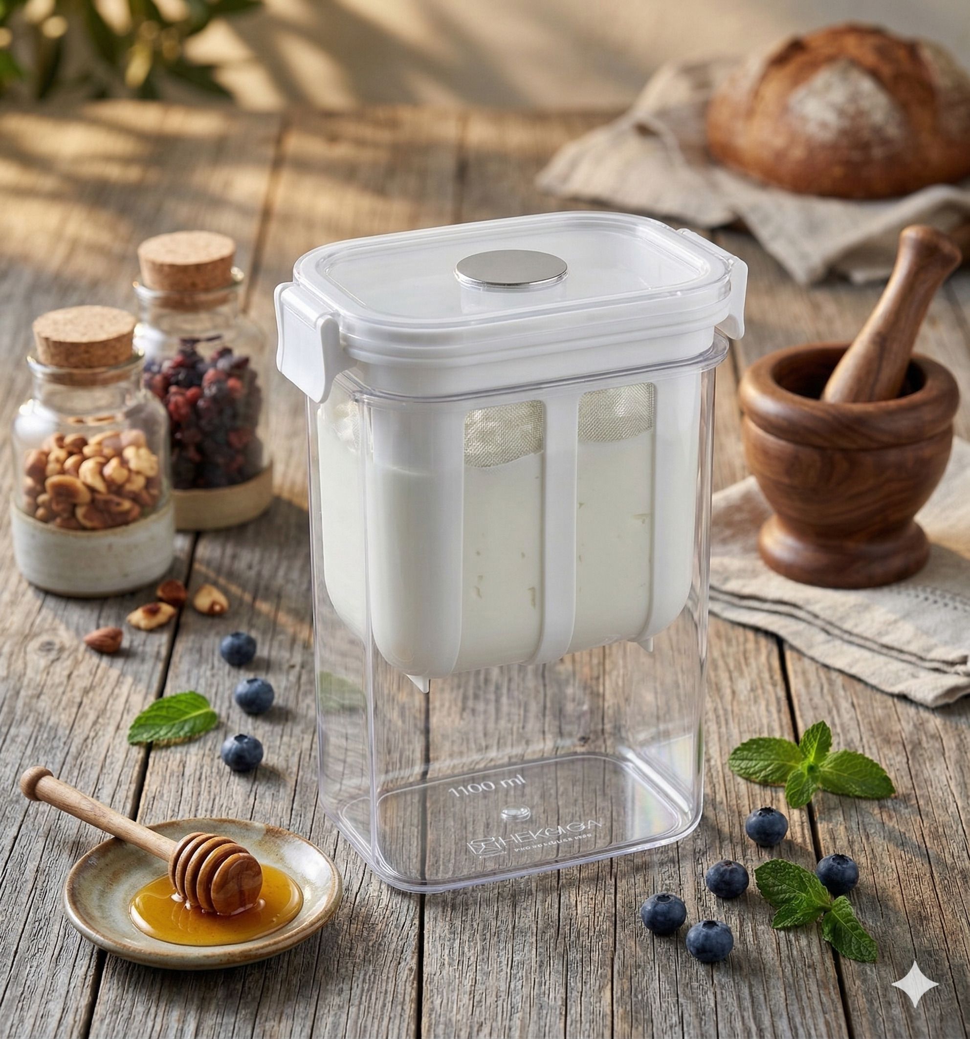 duron 1100ml Yogurt Strainer Box Fine Yogurt Maker-picture-43