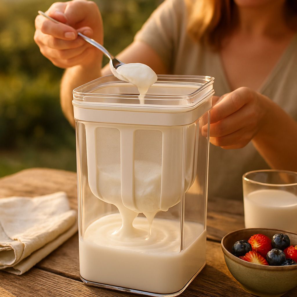 freek Yogurt Maker & Hung Curd Maker | Fine Mesh Strainer with Lid – 1100ml Yogurt Maker-picture-47