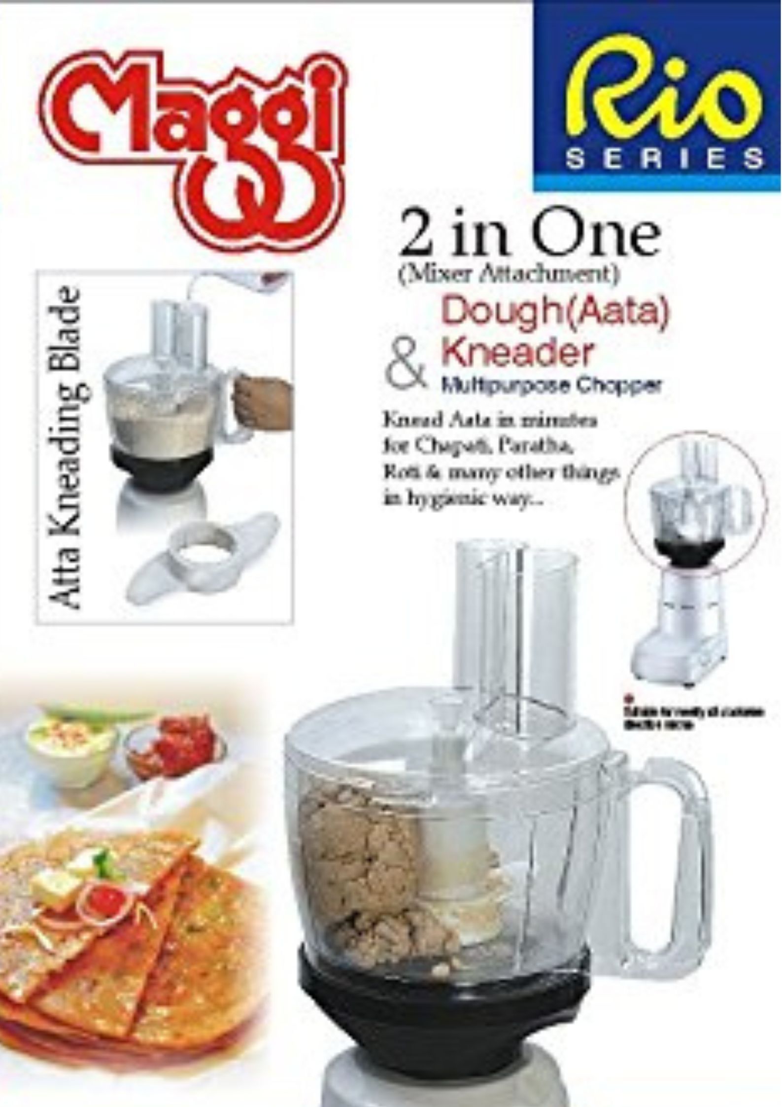 rio 2 in 1 Atta Kneader and Vegetable Chopper Attachment for Only Philips Mixer 8 W Food Processor-picture-19