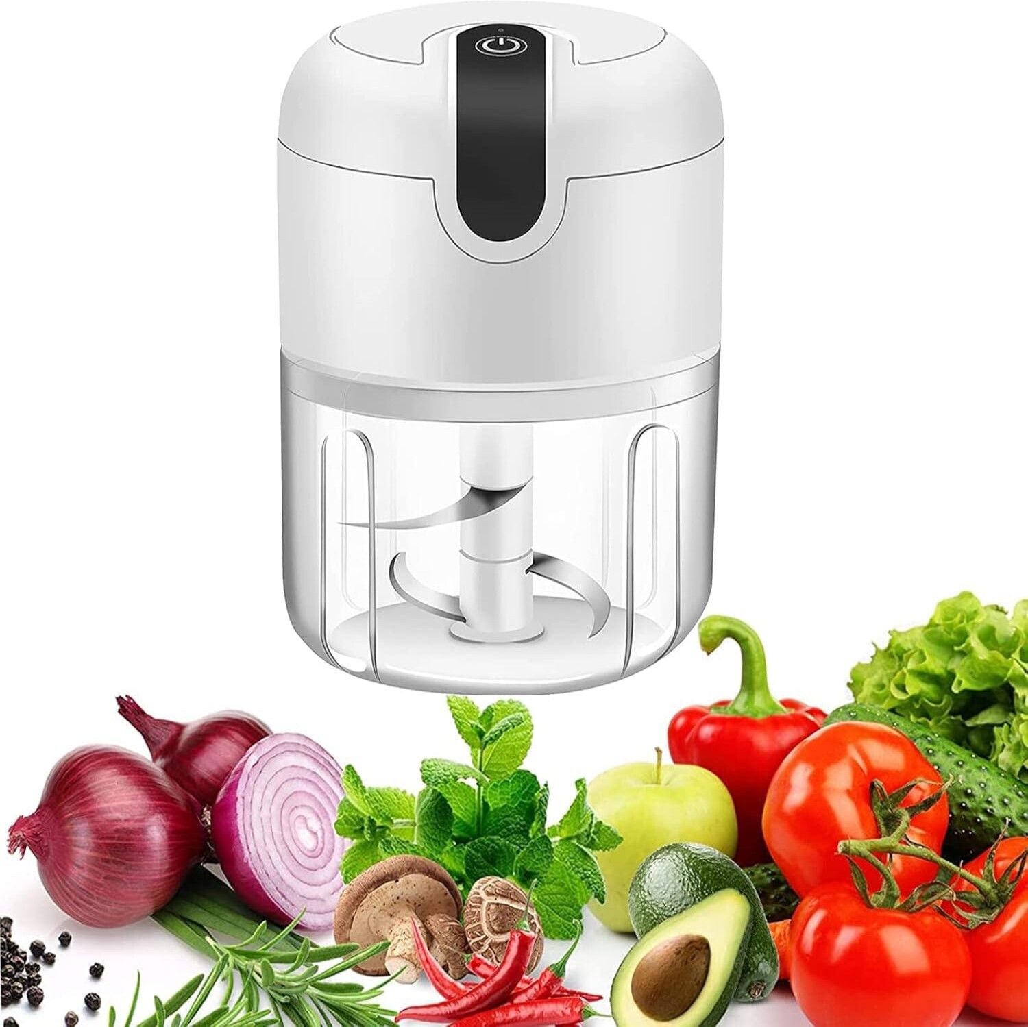 Electric Chopper Food Processor For Vegetable with USB Charging 300Ml Multicolor 6 W Food Processor