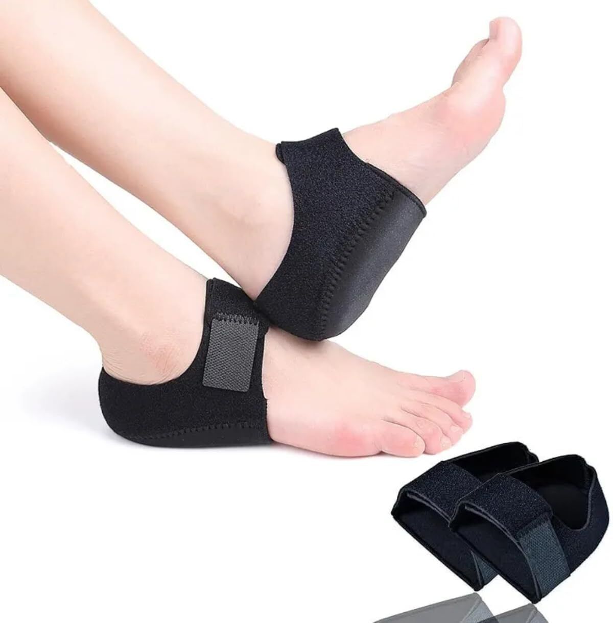 vdnsi Heel Protector for Heel Pain Relief|Gel Heel Cushion Pad Adjustable Velcro Strap Foot Support-picture-3