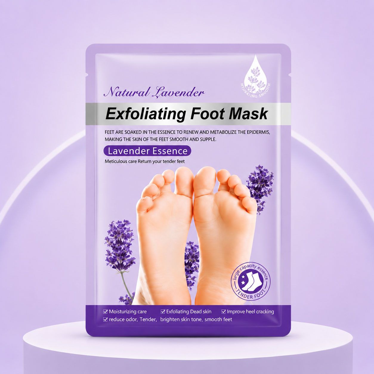 Deep Exfoliating Lavender Foot Peel Mask for Cracked Heel Care Pack of 1-image-18