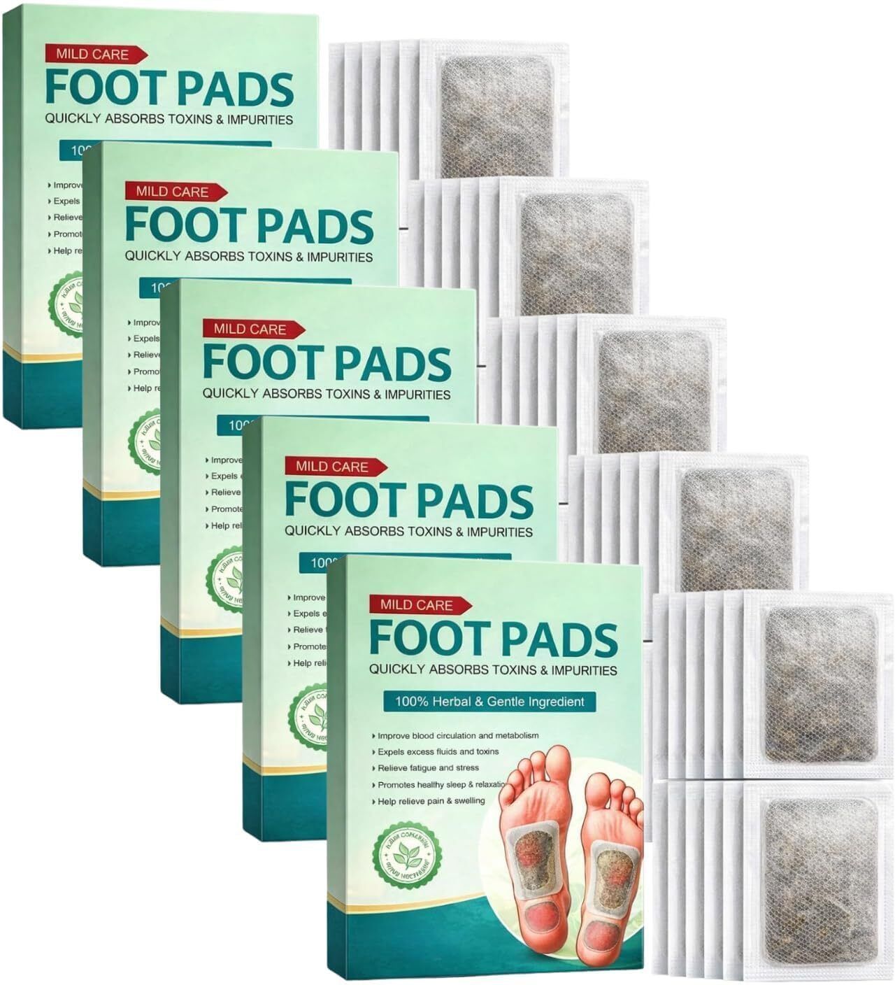 Detox Foot Patch Herbal Pads Ginger Bamboo Vinegar (Eack 10pis)(Pack 05)-image-6