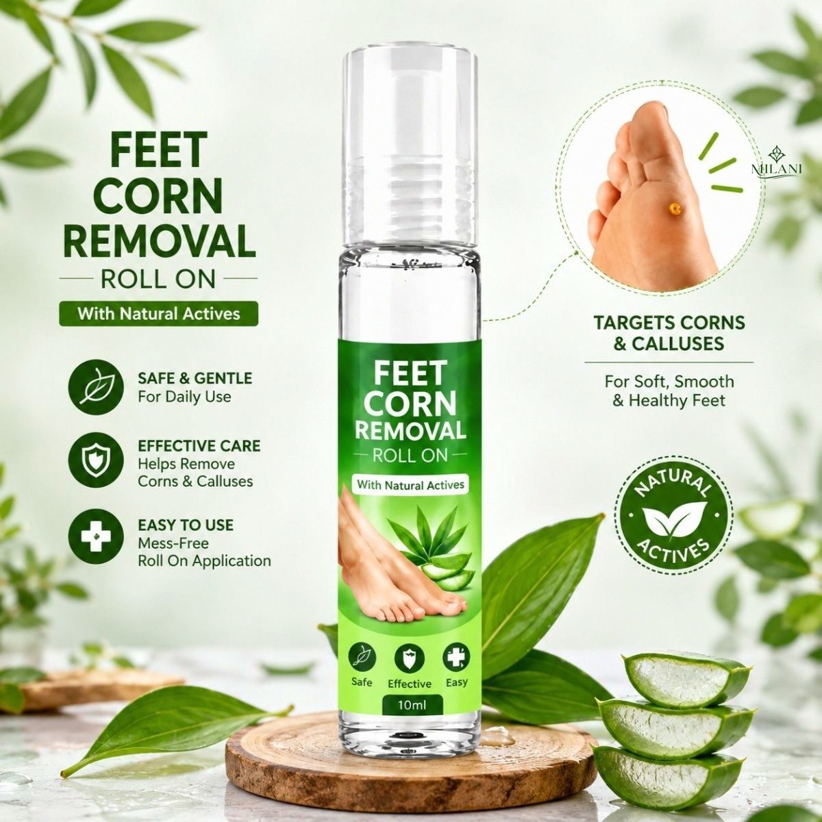 milani feet corn removal roll on foot comfort | Ideal Feet Corn Removal Roll On for-picture-2