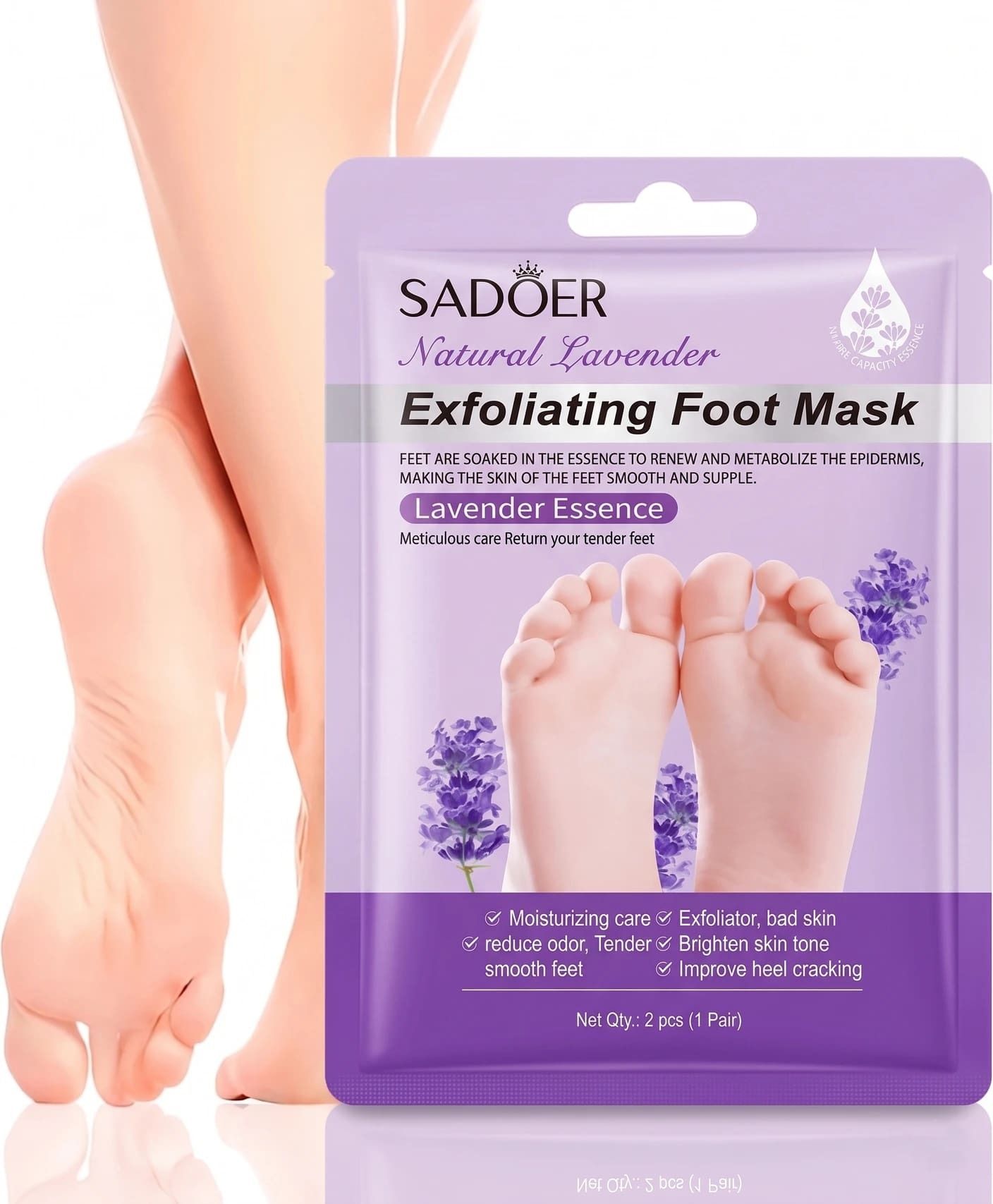radheatelier Foot Mask Lavender 125 For Dead Skin Removal Natural Exfoliator For Dry Skin-picture-1