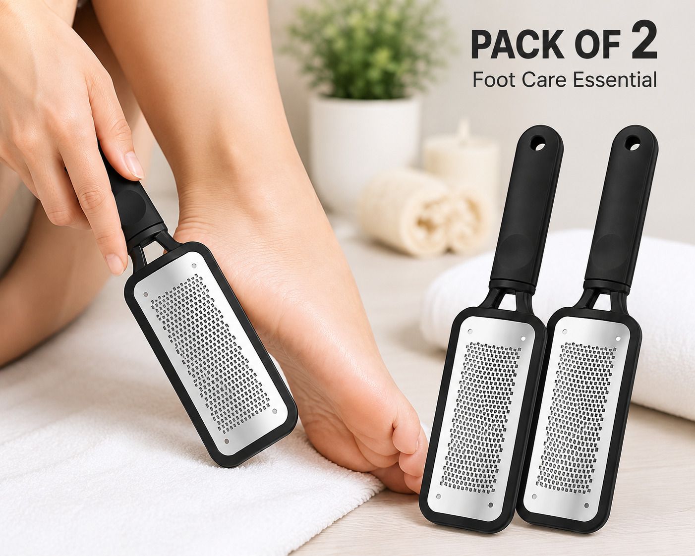 Heel Care Foot Scraper Set of 2 for Dead Skin and Smooth Feet-image-32