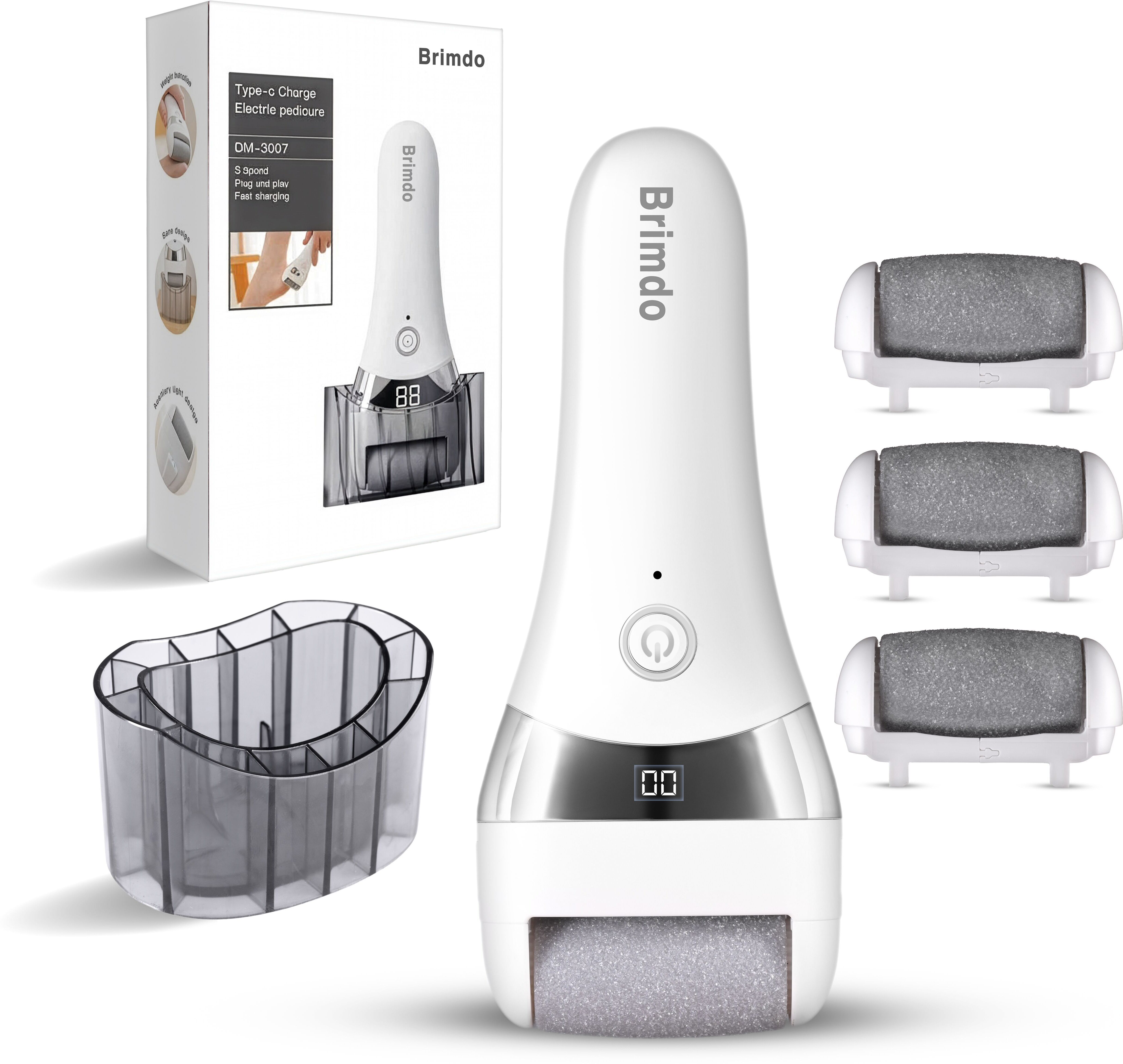 Rechargeable Electric Callus Remover Pedicure Foot Scrubber Dead Skin Removal