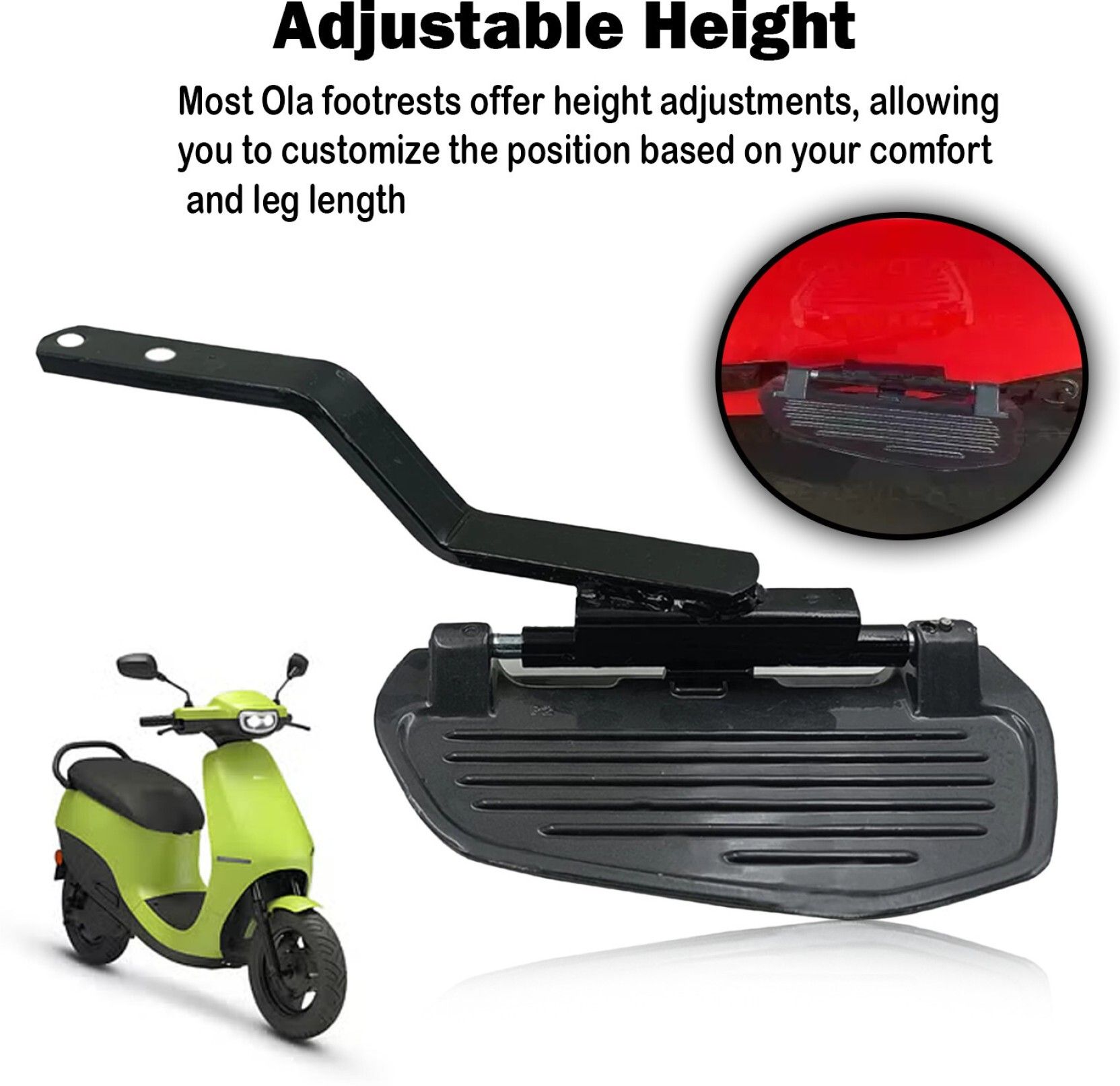 Autoladders Black Color Ladies Step Footrest Compatible for OLA S1 X & S1 X Plus. Foot Rest-image-13