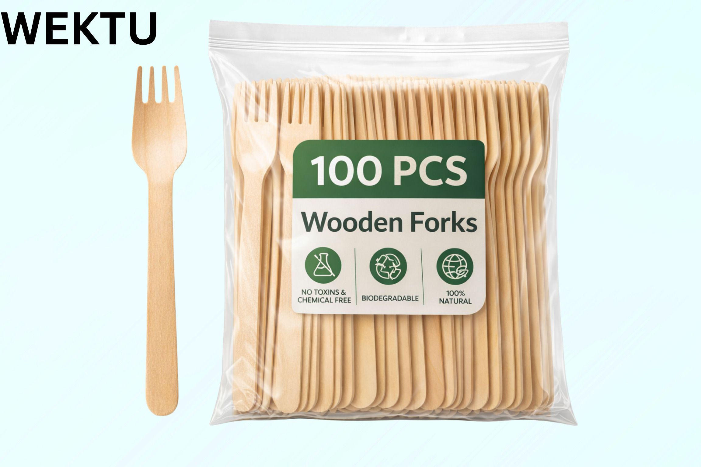 wektu Disposable Wooden Fruit Fork Set-picture-10