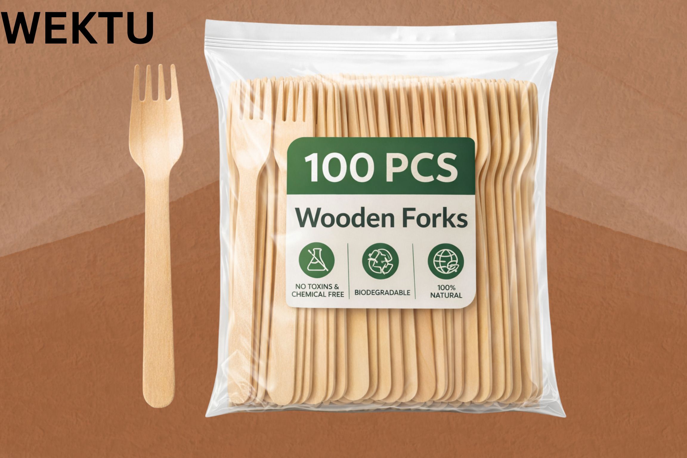 WEKTU Eco-Premium 14cm Wooden Fork/36 Disposable Wooden Fruit Fork Set-picture-41
