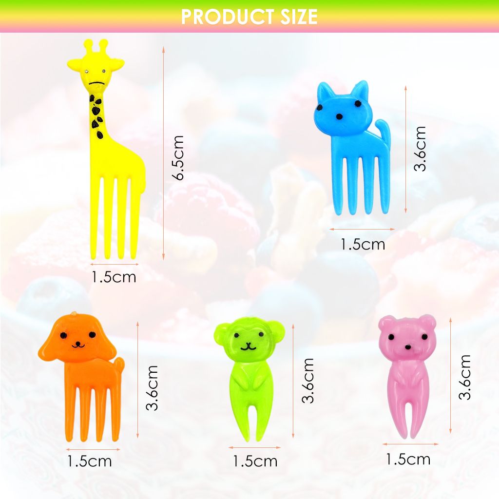 10pcs Cartoon Fruit Fork Dessert Fork Food Picks, Reusable, Food Grade Plastic Disposable Plastic Fruit Fork Set