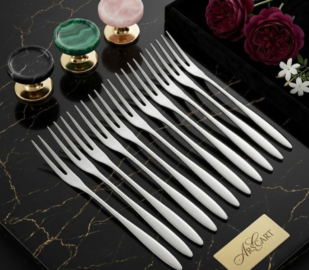 dinezaar Mini Two-Prong Dessert & Snack Forks Stainless Steel Fruit Fork Set-picture-19