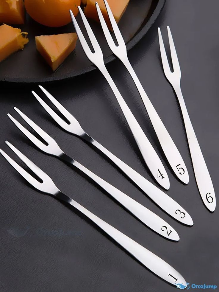 manorath Pack of 6 Pieces Stainless Steel 2-Prong Appetizer Fruit Fork Set Disposable Stainless Steel Fruit Fork Set-picture-35
