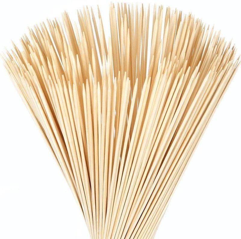 65pc Bamboo Skewers / Kabab / Burger / Barbecue Sticks 8 inch Disposable Bamboo Roast Fork Set