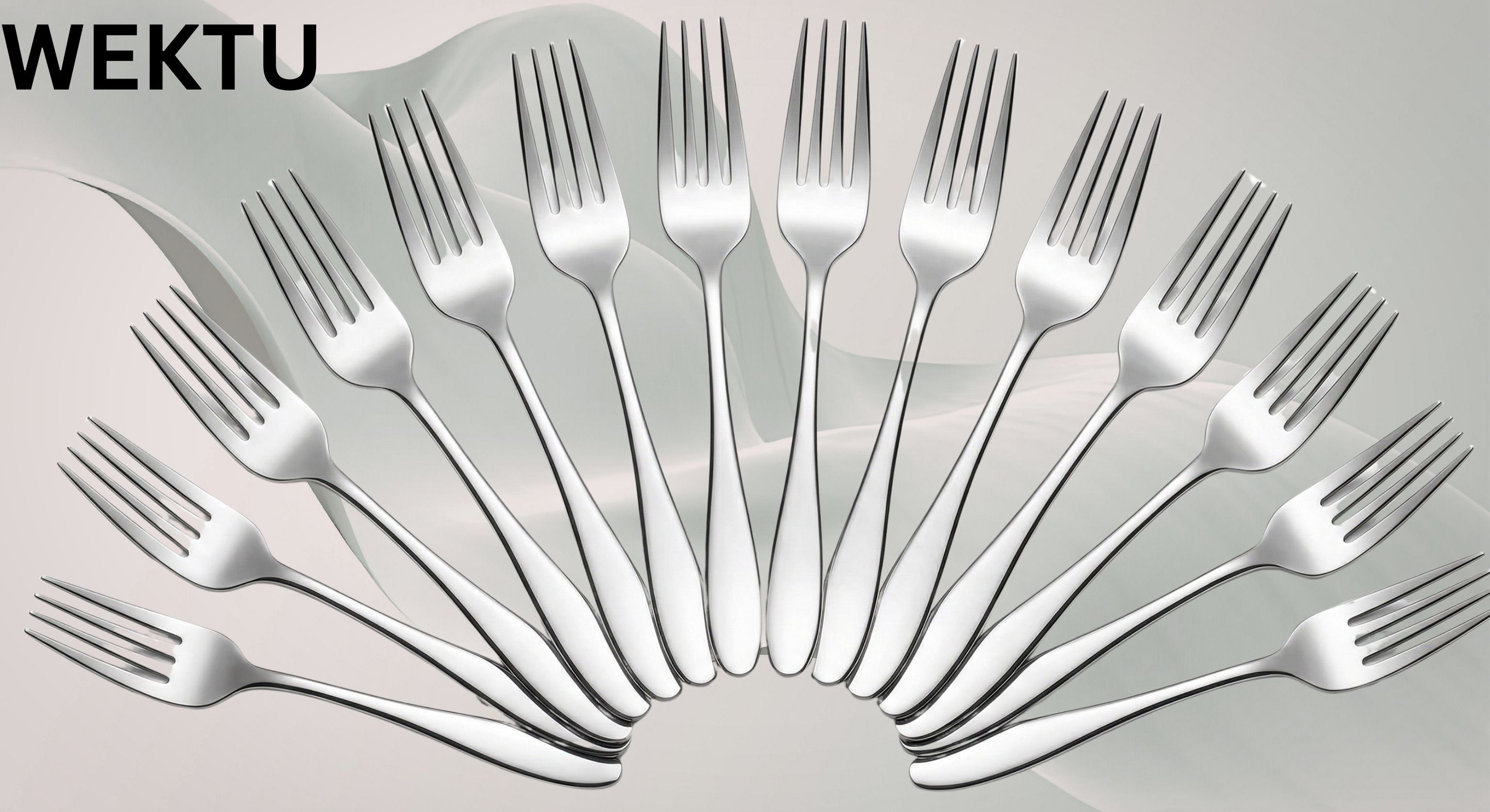 wektu Premium Mirror Finish Stainless Steel Dinner Fork Set - Pack of 12/12 Stainless Steel Fruit Fork Set-picture-36