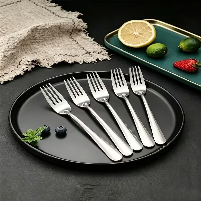 Dinner Fork Set of 5 Stainless Steel Dinner Fork Set-image-36