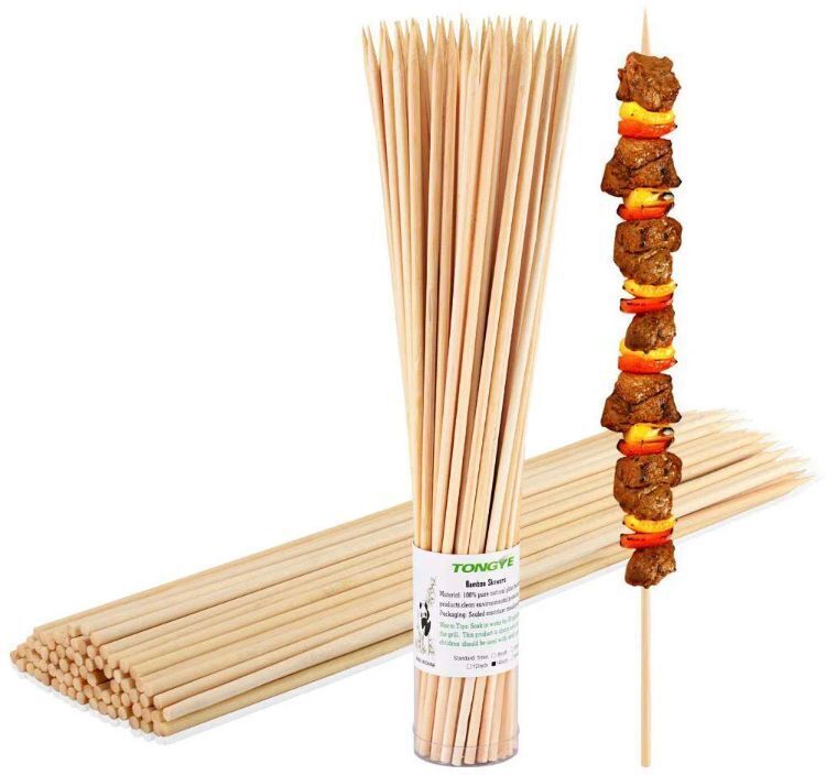 Kebab stick/Tikka Srick/Roast stick/Wooden Disposable Wooden Dinner Fork Set-image-27