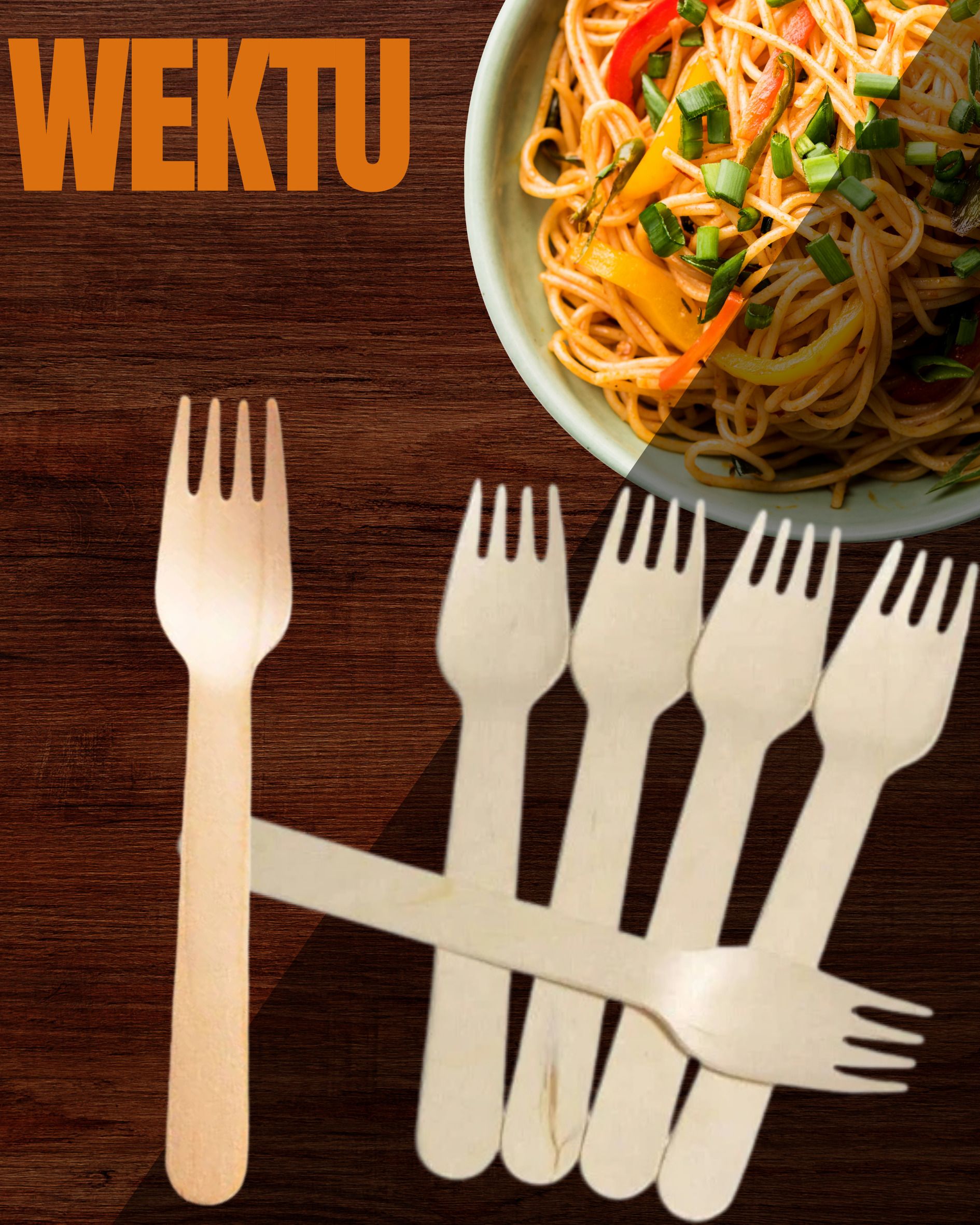wektu Generic Wooden Fork/Food Grade/Smooth Edge/100PC/17 Disposable Wooden Dinner Fork Set-picture-39
