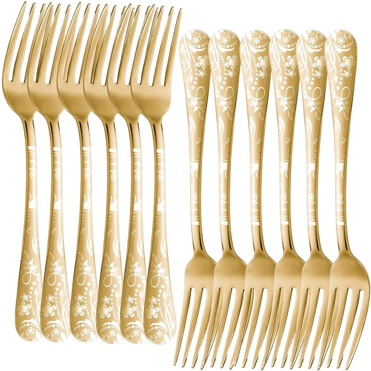 Stainless Steel Dinner Forks Set Flatware Forks for Home, or Restaurant (Gold) Stainless Steel Dinner Fork Set-image-34