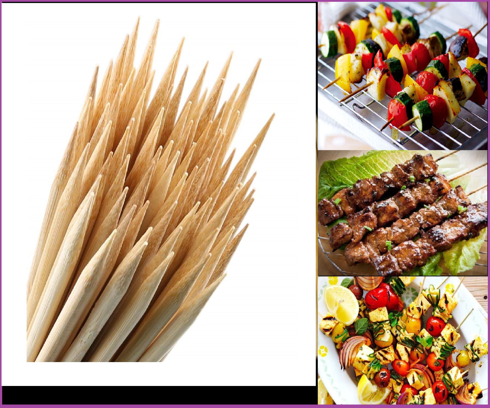 jamboree Wooden Sticks, Skewer for Grilling Seekh, Kabab, Tikka 10 inch 400pcs. Disposable Bamboo Roast Fork, Fruit Fork Set-picture-23