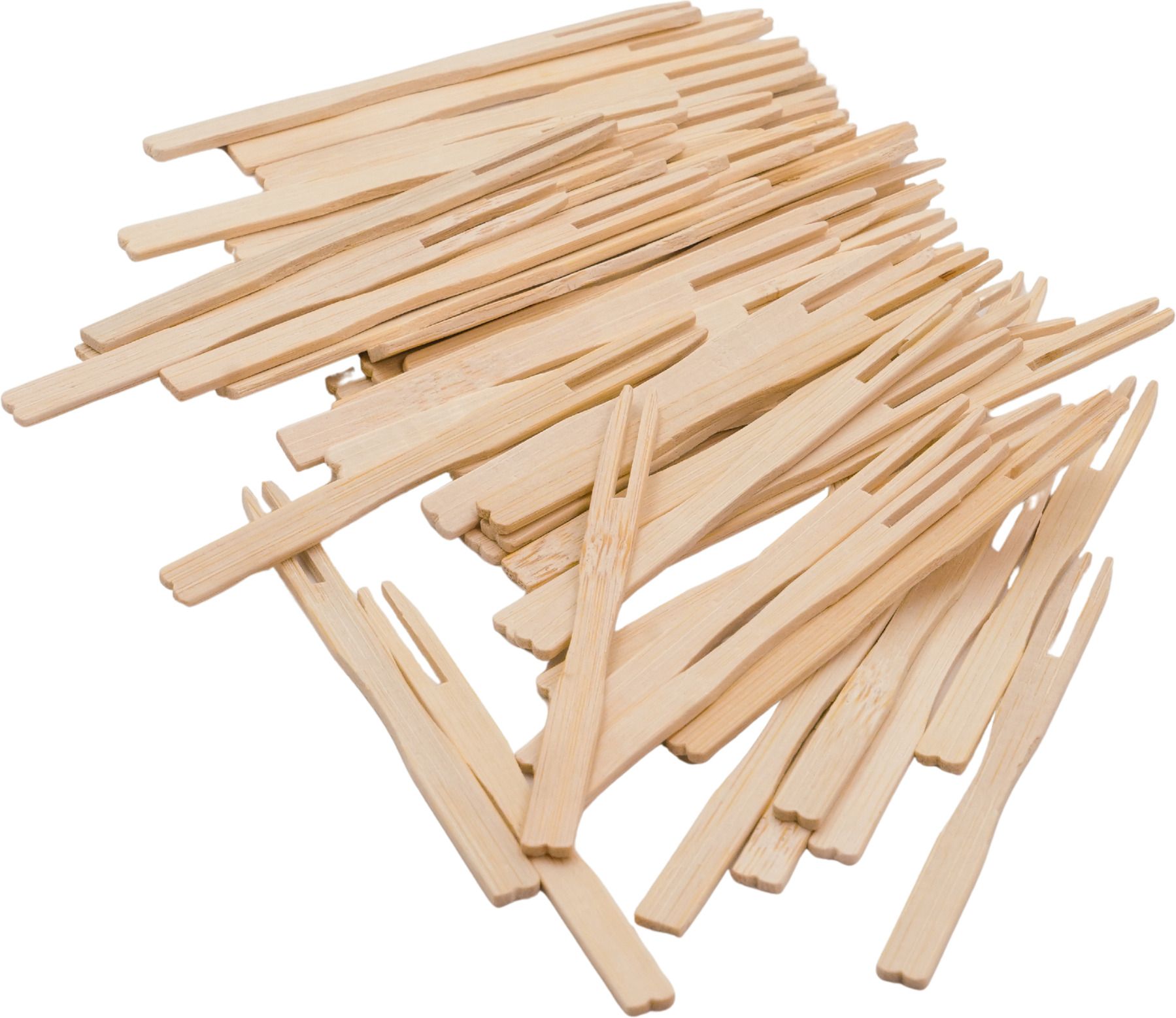 disposalwalaa 2 Pin Wooden Forks Disposable Food Picks for Snacks, Pack of 100 Disposable Wooden Fruit Fork Set-picture-42