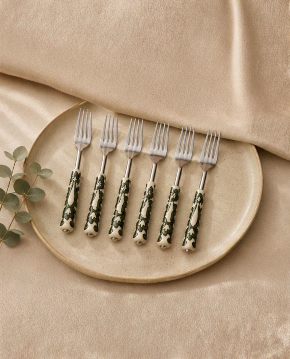 Handcrafted Ceramic Dessert Fork Set Ceramic, Stainless Steel Dessert Fork, Dinner Fork, Fruit Fork, Fondue Fork Set-image-25