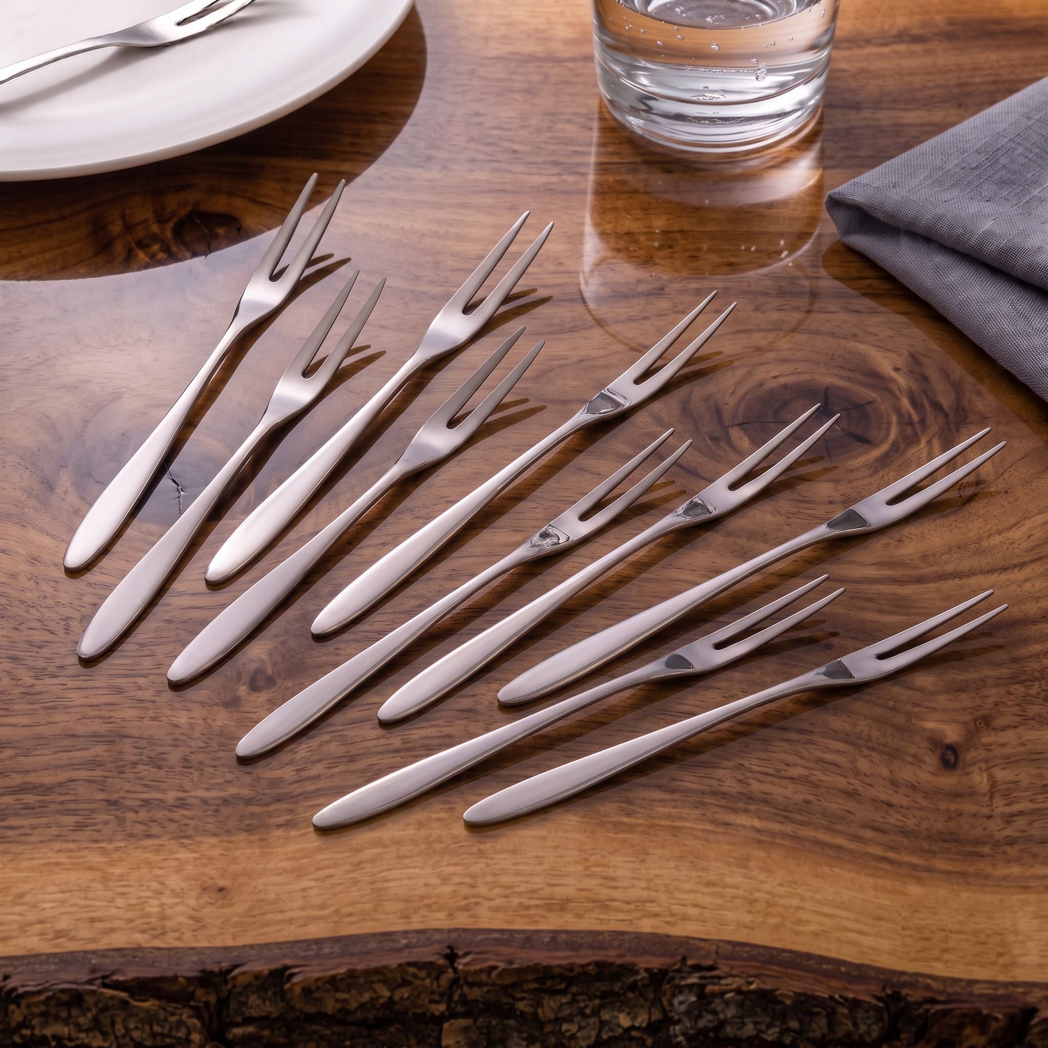 Mirror Finish Stainless Steel Fruit Fork Set For Snack Salad Dessert Pack Of 10 Steel Fruit Fork, Salad Fork, Dessert Fork Set-image-6