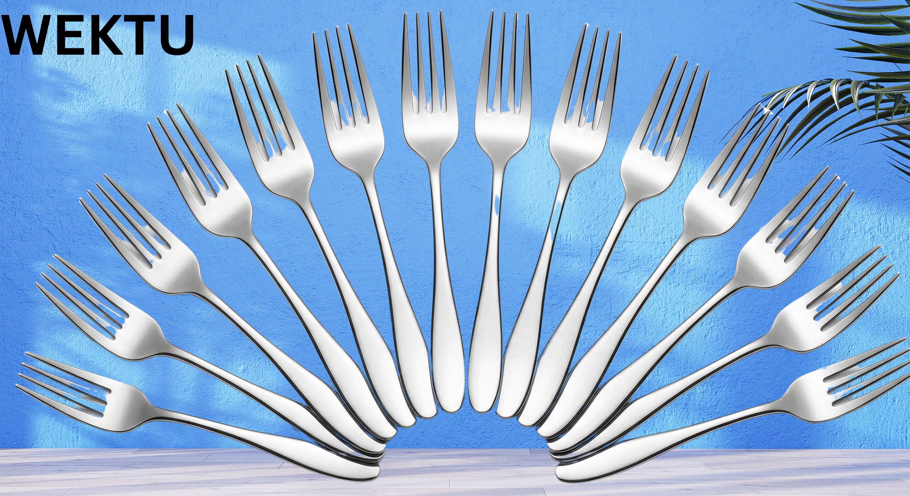 wektu Premium Mirror Finish Stainless Steel Dinner Fork Set - Pack of 12/63 Stainless Steel Fruit Fork Set-picture-39