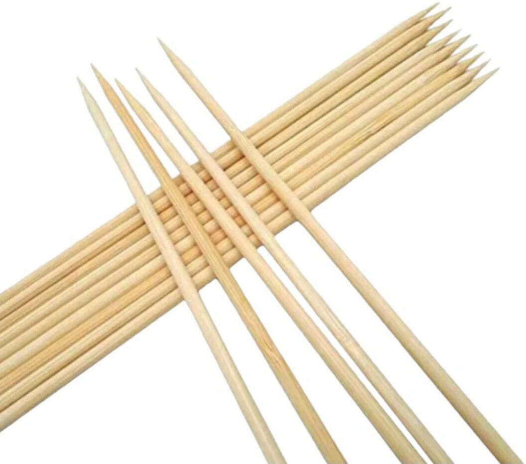 Bamboo Skewers 08 Inch Pack of 110 Sticks Barbecue Sticks for BBQ Roast Kabab Disposable Bamboo Roast Fork Set-image-17