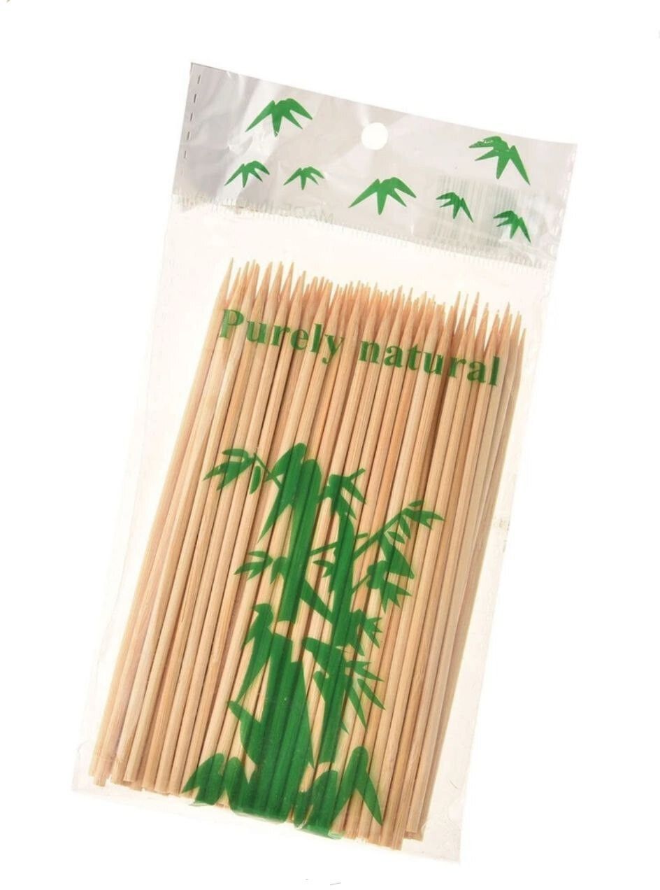 65pc 8" Bamboo Skewers | Kabab, Tikka, BBQ, Tandoor Wooden Sticks Disposable Bamboo Baby Fork, Dessert Fork, Fondue Fork, Fruit Fork, Roast Fork, Salad Fork, Serving Fork Set-image-29