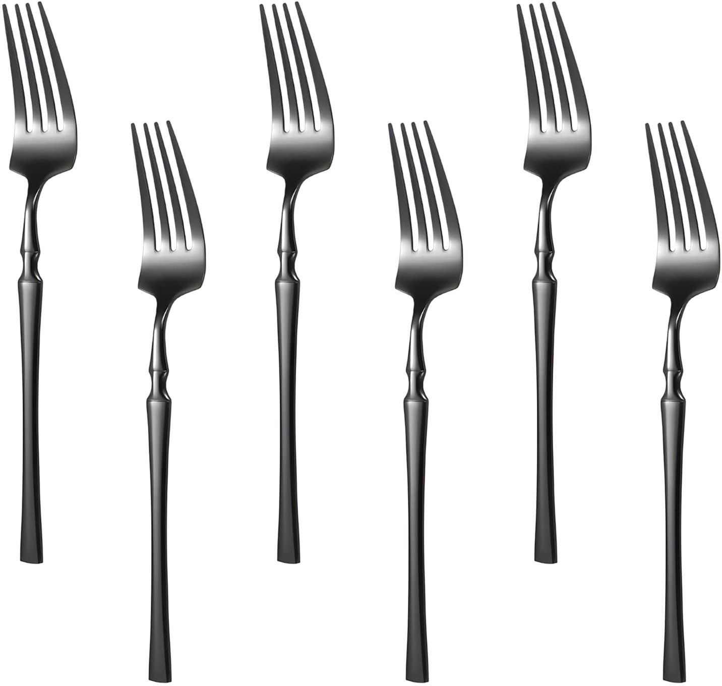 Heavy Duty Dessert Forks - Premium Fancy Steel Silverware for Parties (Black) Stainless Steel Dinner Fork Set-image-49